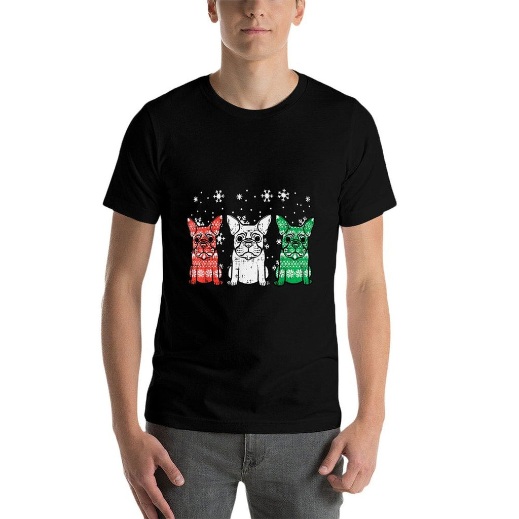 Christmas French Bulldogs Xmas Frenchie Dog Men Women Kids  Lightweight T-Shirt