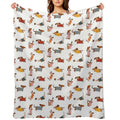 Cute Dachshunds in Winter Sweaters Multi-functional Throw Blanket