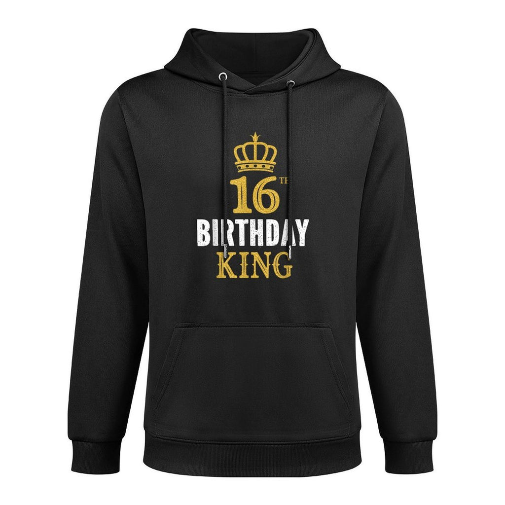 Happy 16th Birthday King 16 Years Old Party Ideas For Boys Medium-Weight Fabric Hoodie
