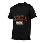 Threadrock Vintage Retro Faded Croatia Croatian Pride, Small, White  High-quality Stitching T-Shirt