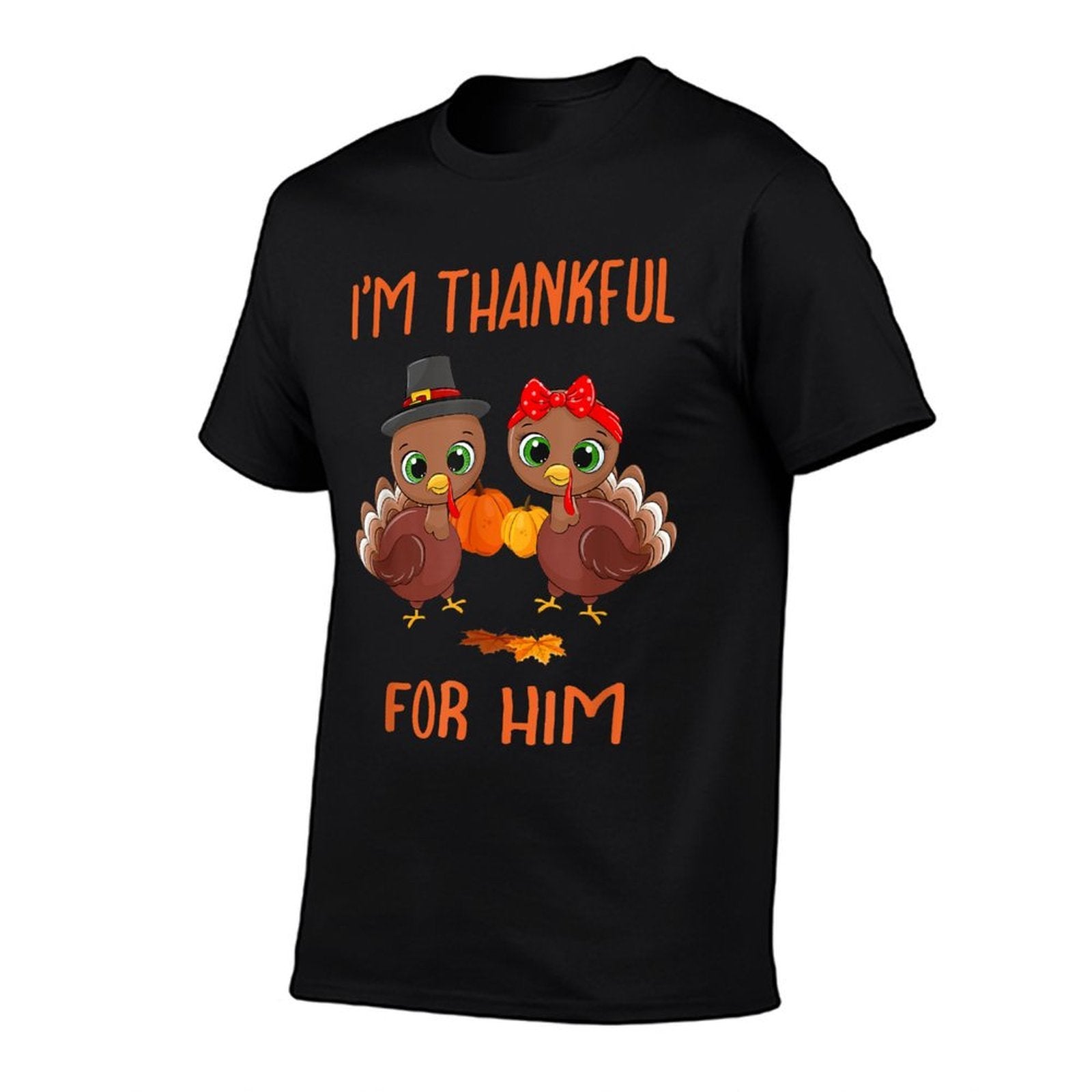 Thankful for Him Matching Thanksgiving Couple From Wife  Gf  Eco-friendly Material T-Shirt