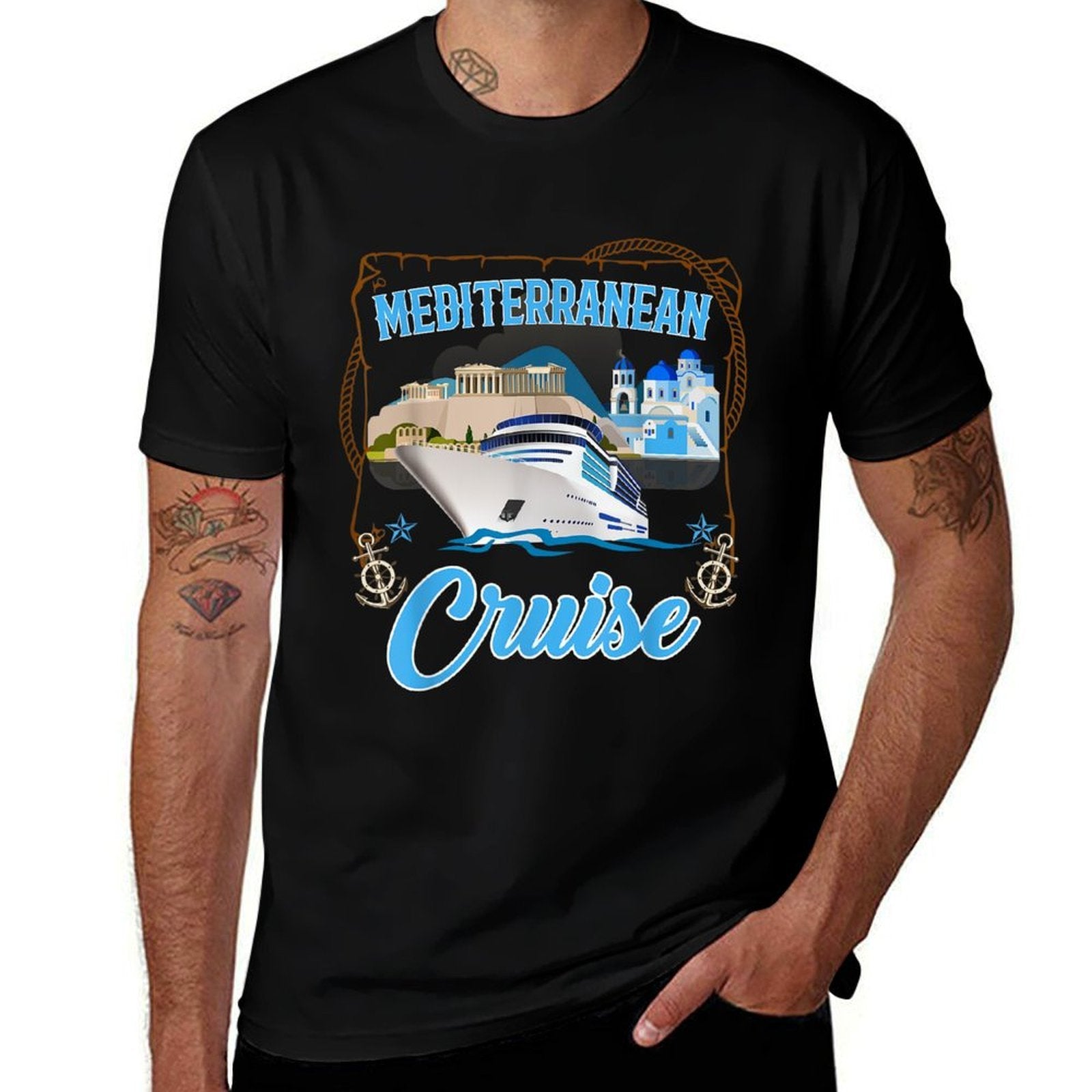 Mediterranean Cruise Tshirt for Men, Women, Boys And Girls  Slim-fit Cut T-Shirt