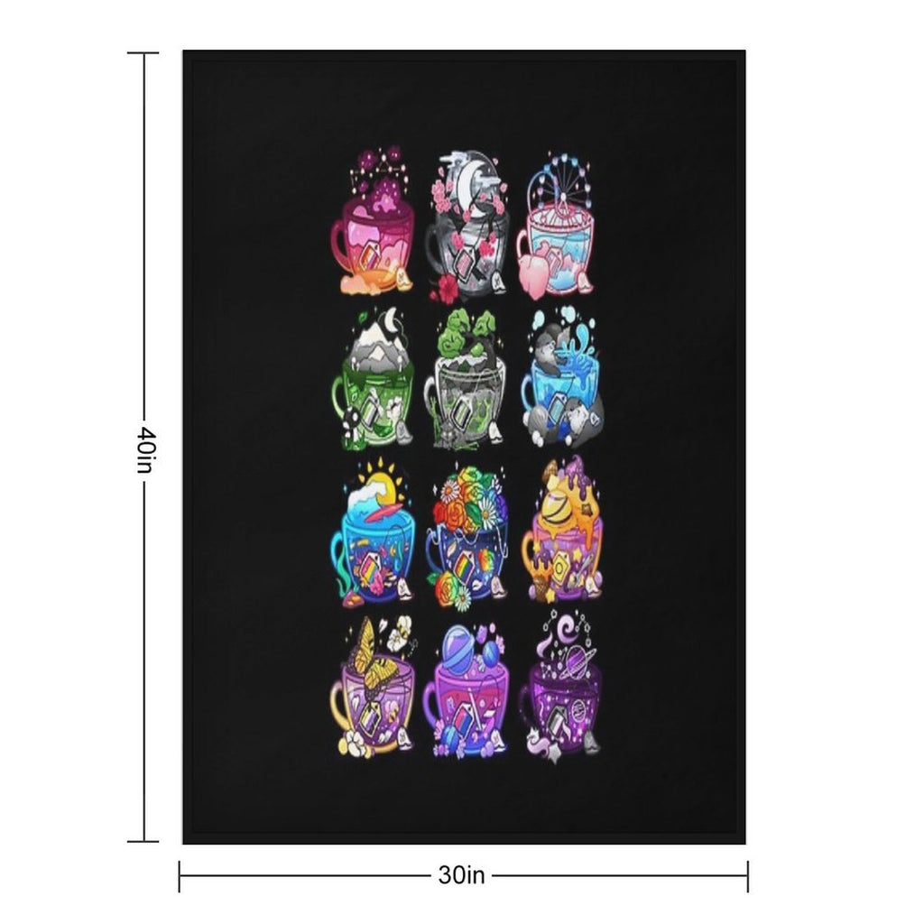 Pride Flag Teacup Collection Sustainable Throw Blanket