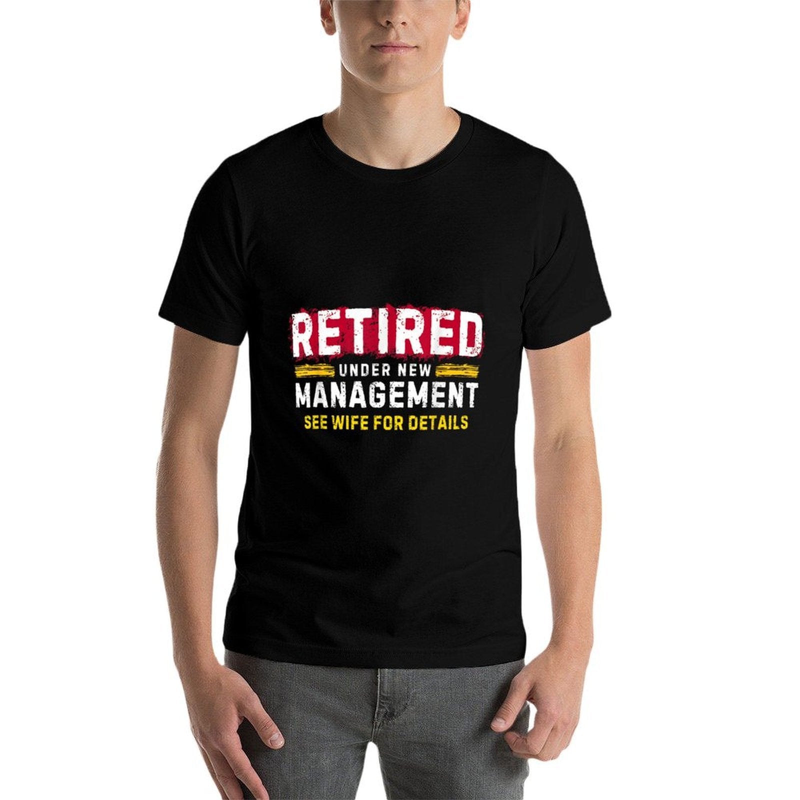 Mens Retro Retired Under New Management See Wife for Details  Lightweight T-Shirt