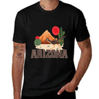Arizona Roadrunner Retro Boho Desert Cactus  High-quality Stitching T-Shirt
