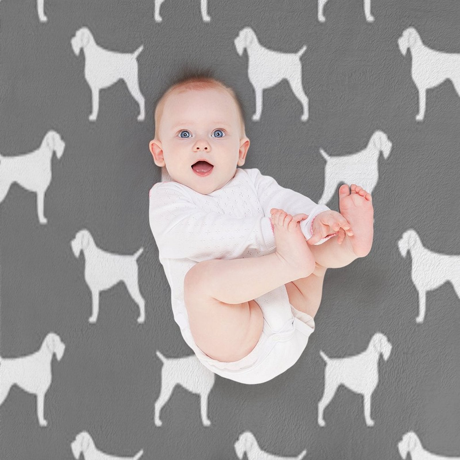 German Wirehaired Pointer Silhouette(s) Easy Care Throw Blanket