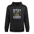 Wait Im Goated Cat Silly Funny Cat Meme Men Women Graphic Cotton-Polyester Blend Hoodie