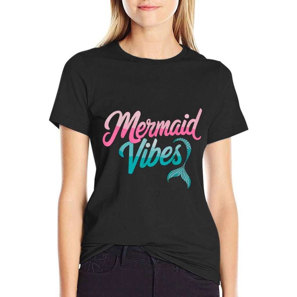 Mermaid Vibes Birthday Party Mermaid Squad  Polyester Blend T-Shirt