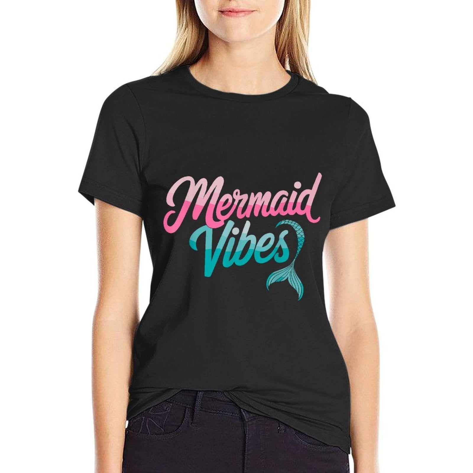 Mermaid Vibes Birthday Party Mermaid Squad  Polyester Blend T-Shirt