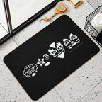 Kiss (Masks) White on Black  Anti-Trip Bath Mat