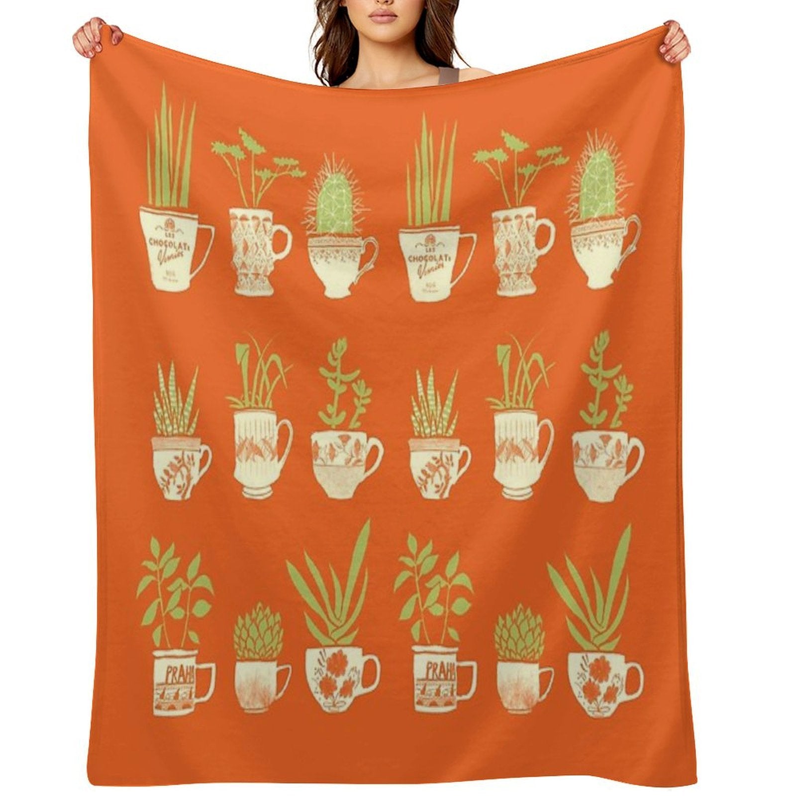 Teacup Succulents Versatility Throw Blanket