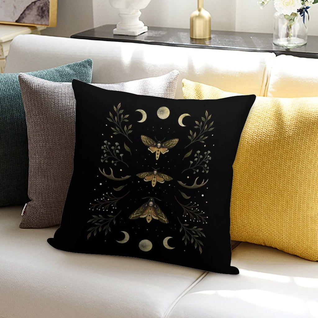 Death Head Moths Night Soft Multiple Sizes Throw Pillow