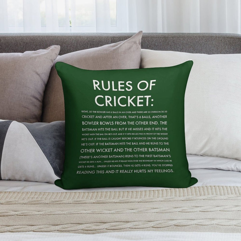 Rules of Cricket - Funny Soft Washable Throw Pillow