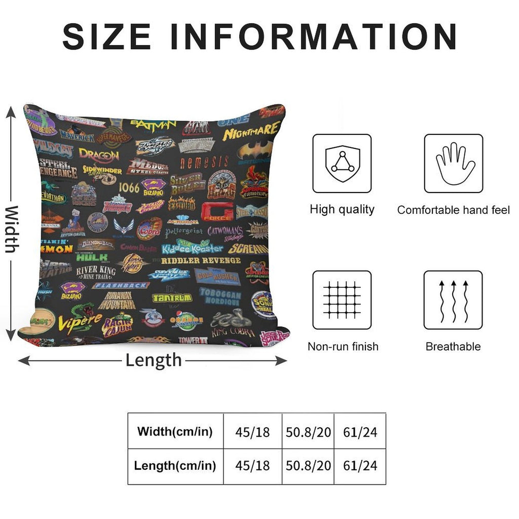 Roller Coasters Soft Easy Maintenance Throw Pillow