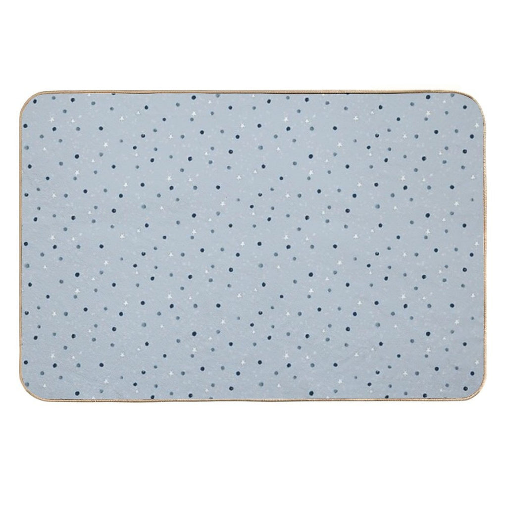Blue Dots And Stars  Non-Slip Bath Mat