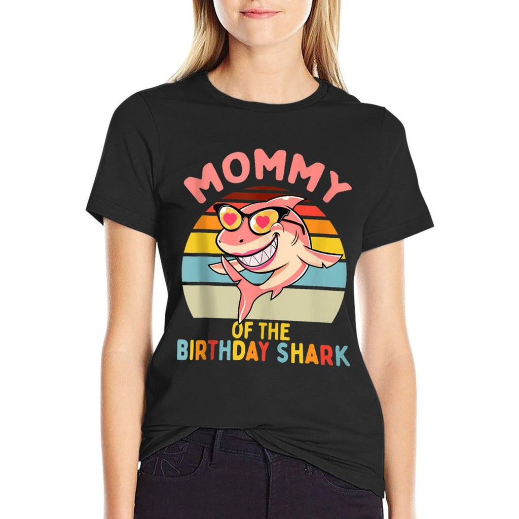 Mommy of The Shark Birthday Mom Matching Family  Soft T-Shirt
