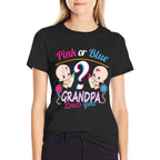 Pink Or Blue Grandpa Loves You - Gender Reveal Baby Shower  Eco-friendly Material T-Shirt