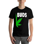 Couple Matching BFF Best Buds Pot Leaf Marijuana Weed Friend  Oversized Silhouette T-Shirt