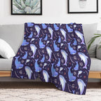 Brucie Blahaj Shark Under The Sea Pattern Comfort Throw Blanket