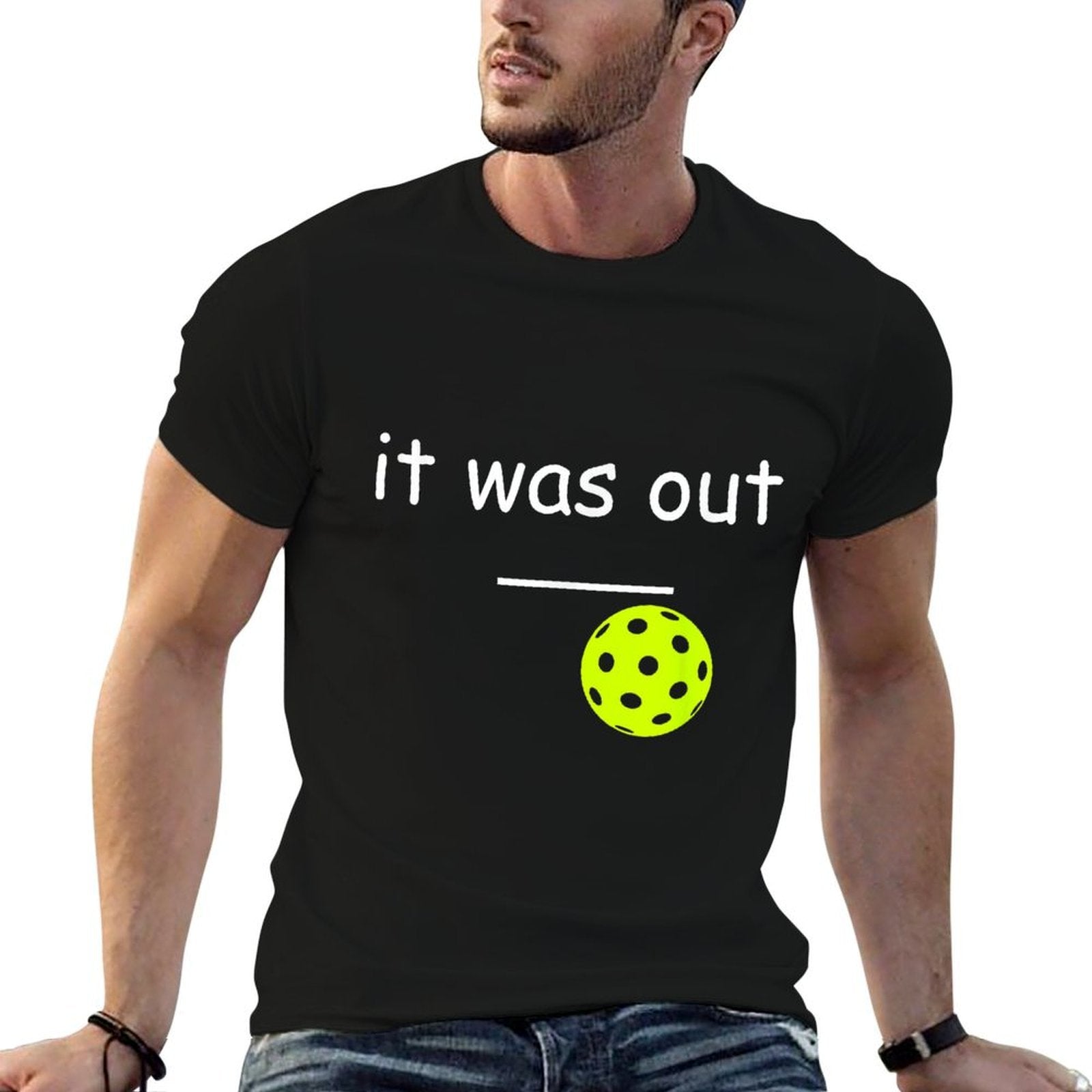 Funny Pickleball It Was Out Player Lover Friends Men Women  Oversized Silhouette T-Shirt