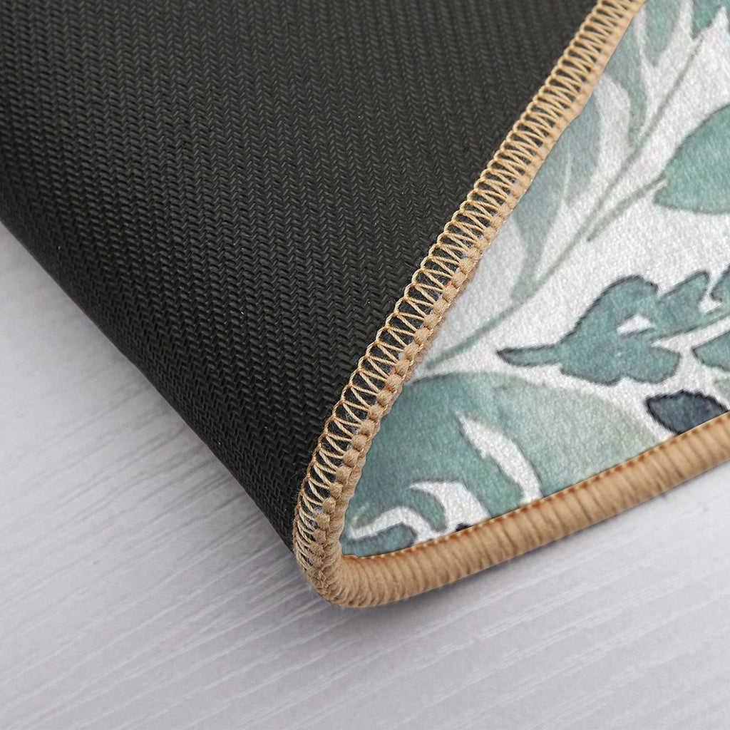 Pastel Green And White Rose Flower Watercolor Floral Bloom Spring Pattern  Multi-Purpose Bath Mat