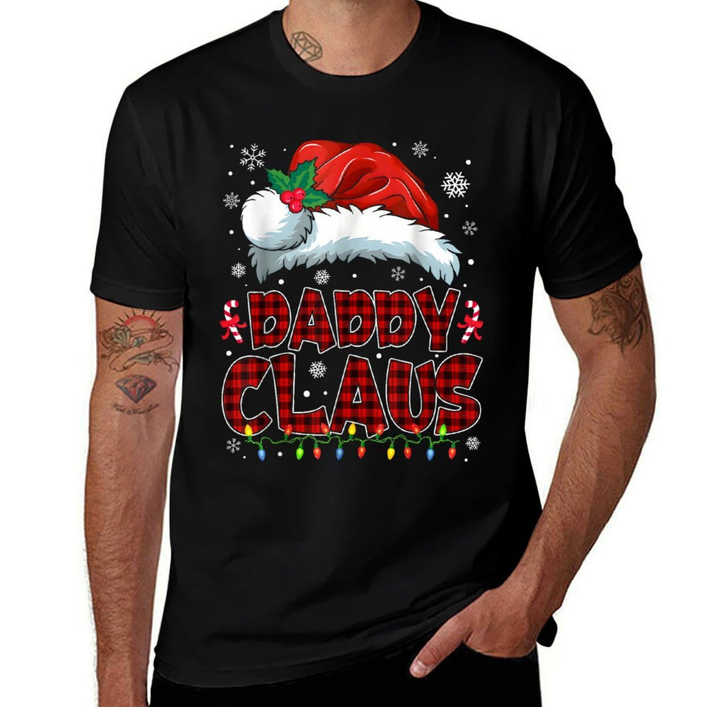 Daddy Claus Christmas Lights Pajama Family Group Matching  Breathable T-Shirt