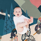 Cycling Race Vintage Art Eco-conscious Throw Blanket