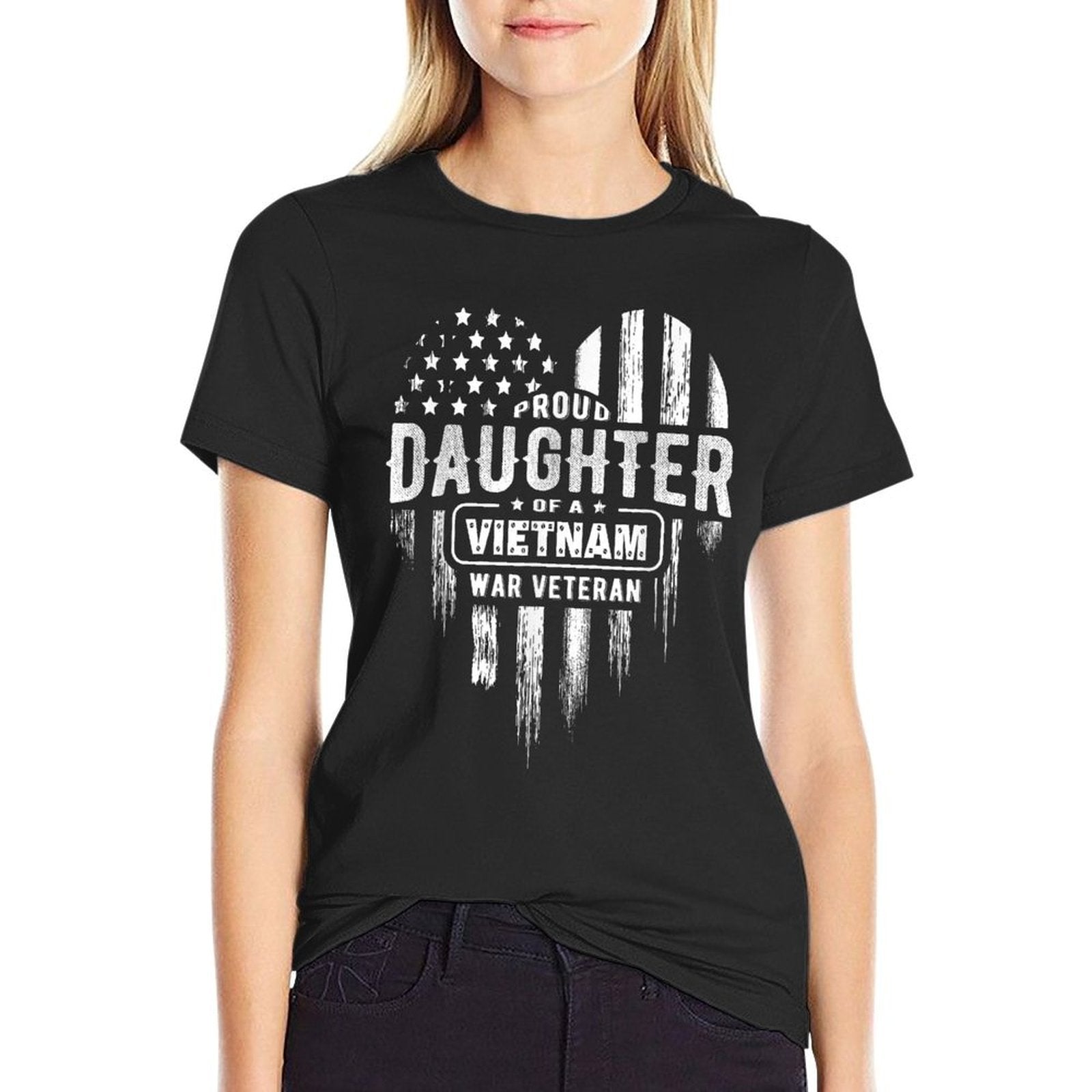 Proud Daughter Vietnam Vet Dad Veterans Day American for Women Girls Kids Men  Odor-resistant T-Shirt