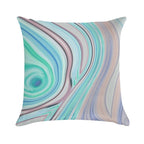 Preppy Abstract Pastel Lilac Purple Turquoise Aqua Blue Swirls Soft Luxury Feel Throw Pillow