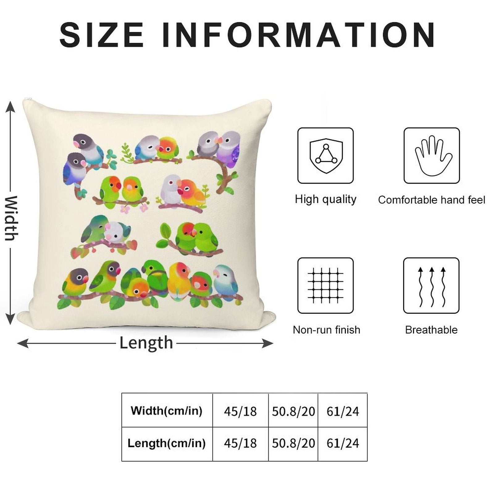 Lovebird - Pastel Soft Home Decor Throw Pillow