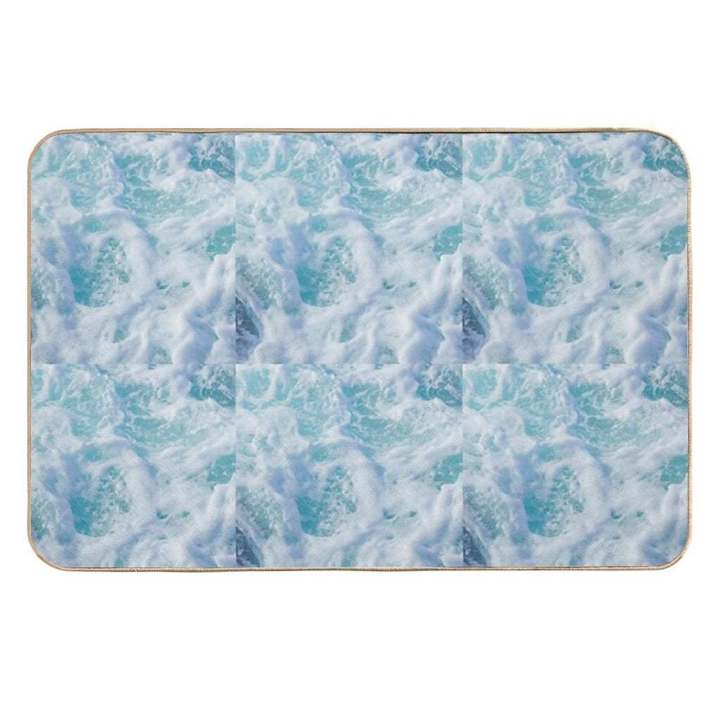BLUE OCEAN WAVE COLLECTION  Non-Slip Bath Mat