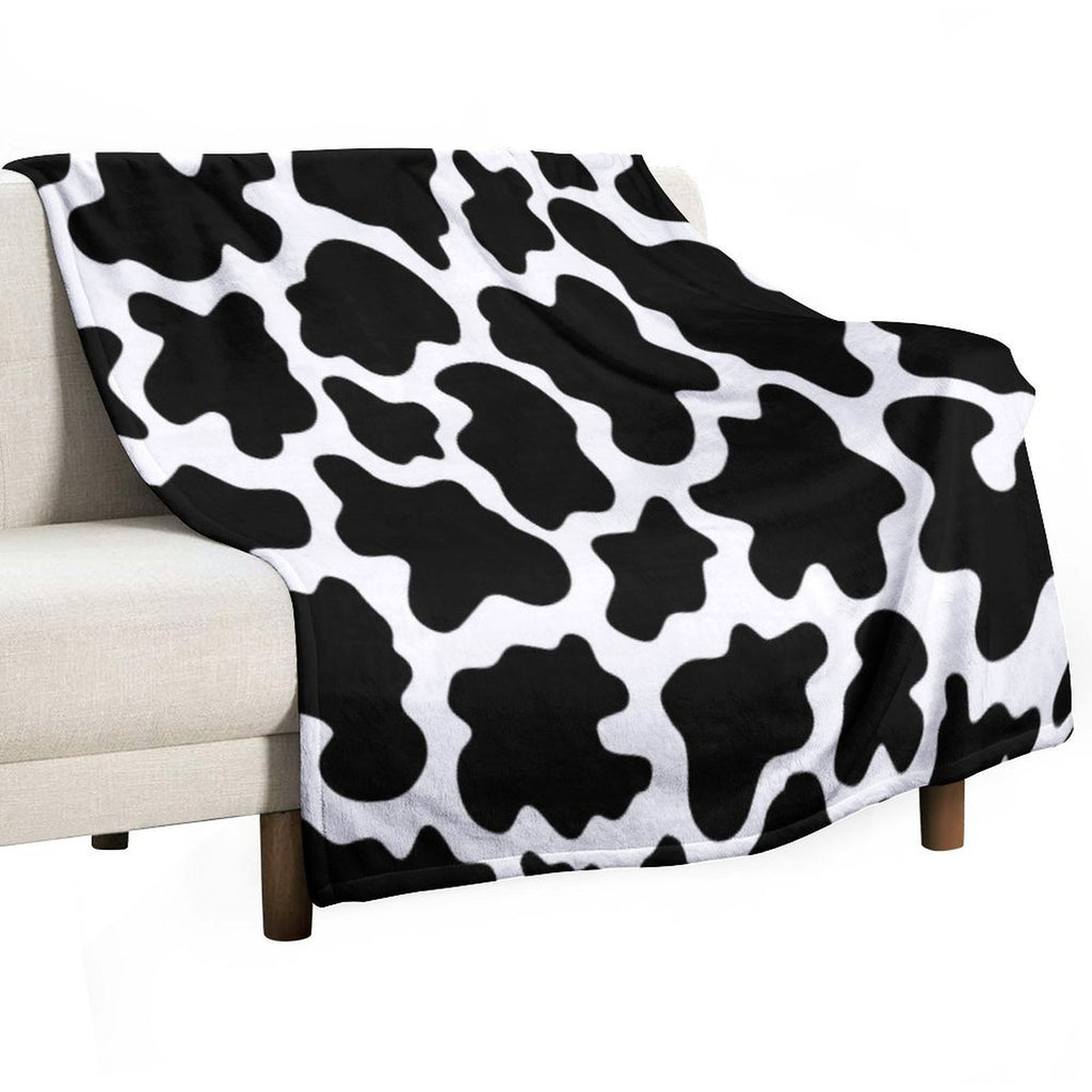 Cow Print Black And White Animal Print Patterns Wrinkle-free Throw Blanket