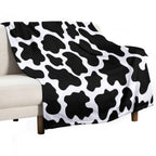Cow Print Black And White Animal Print Patterns Wrinkle-free Throw Blanket