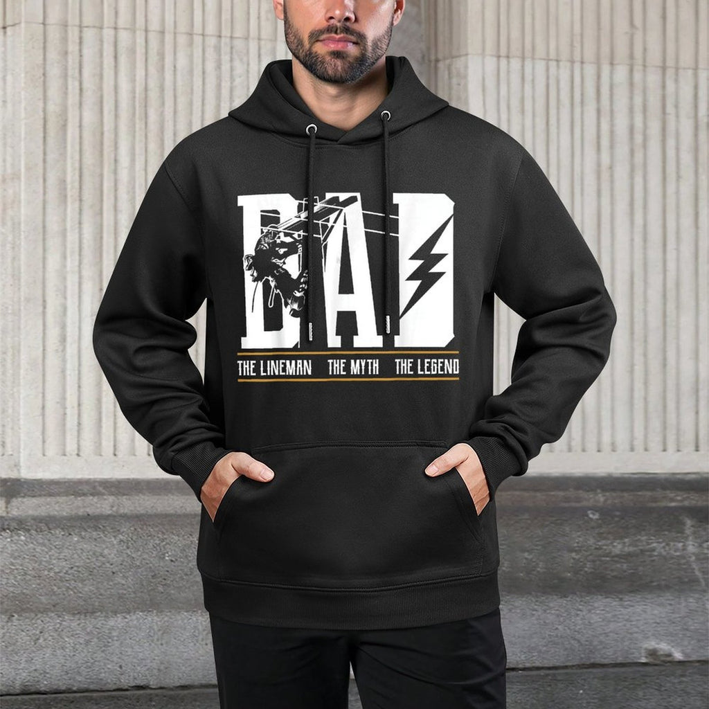 The Myth The Legend Dad The Lineman, Fun Gift 4 Fathers Moisture-Wicking Hoodie