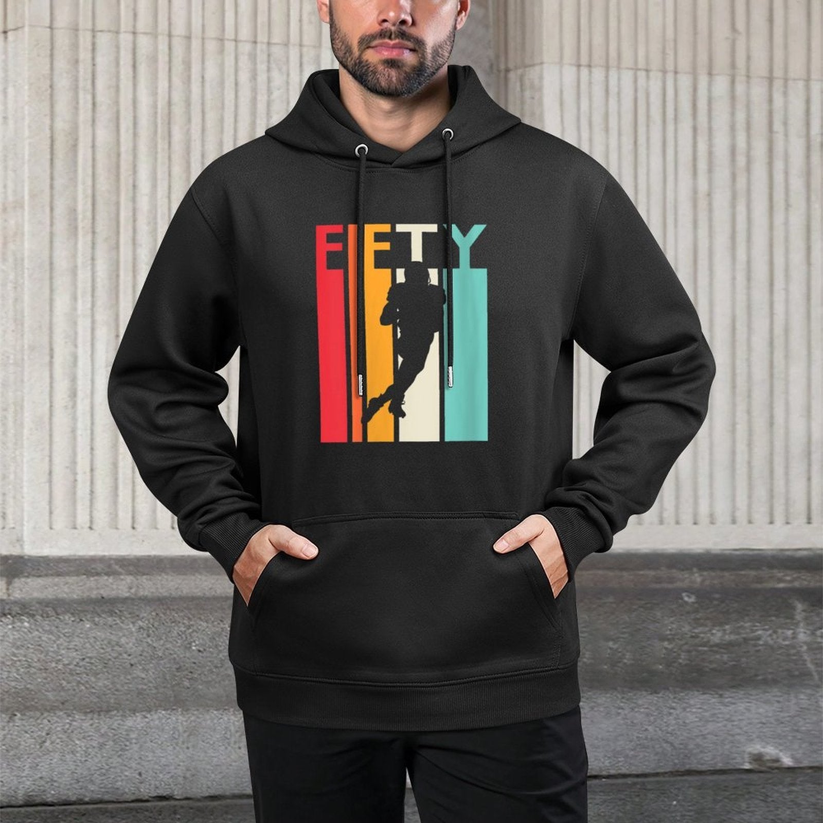 Womens 50th Birthday Gift Vintage Football for 50 Year Old Easy Care Hoodie