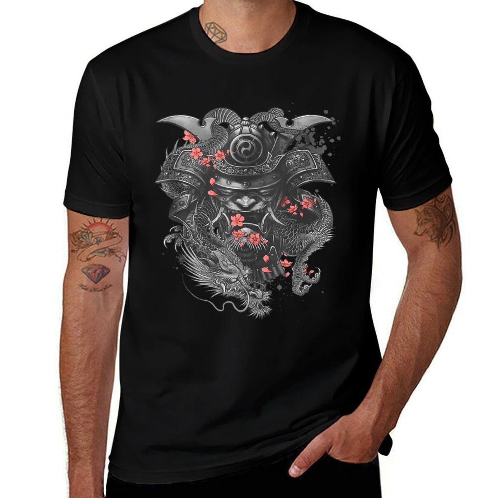 Samurai Warrior Japanese Bushido Dragon Oni Knight Gift  Soft T-Shirt