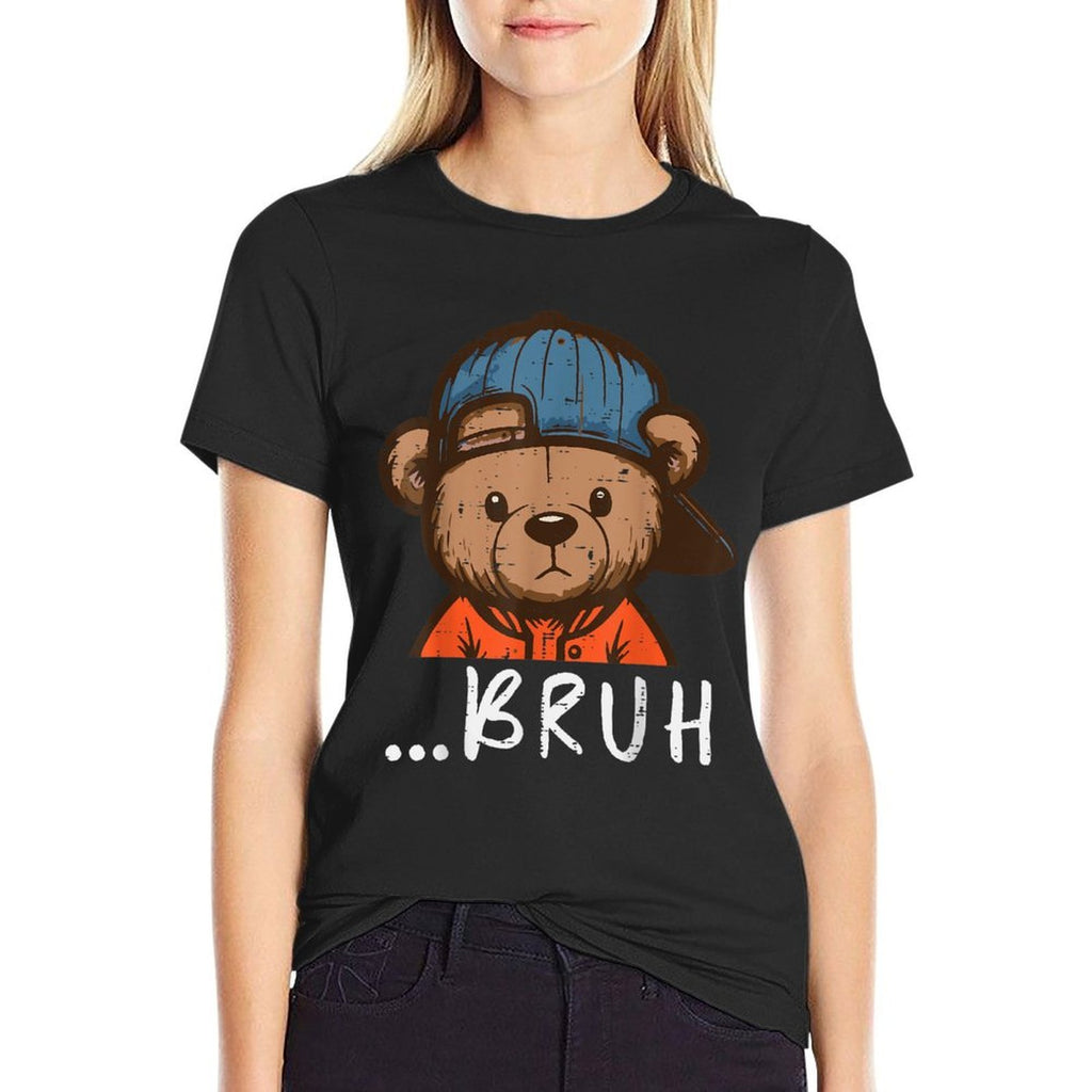 Halloween Hip Bear Cap Bruh Costume Meme Toddler Boys Kids  Moisture-wicking T-Shirt