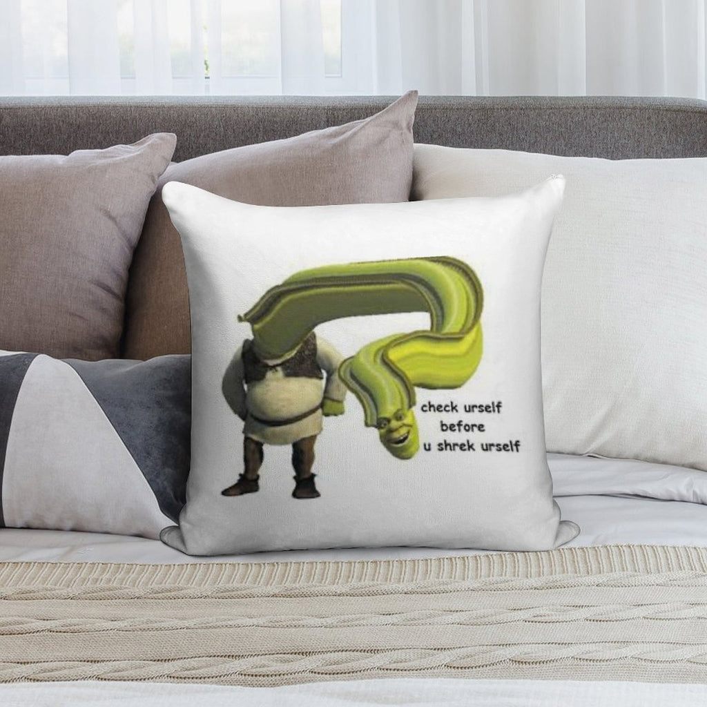 Check Urself before U Shrek Urself Meme Soft Style Accent Throw Pillow