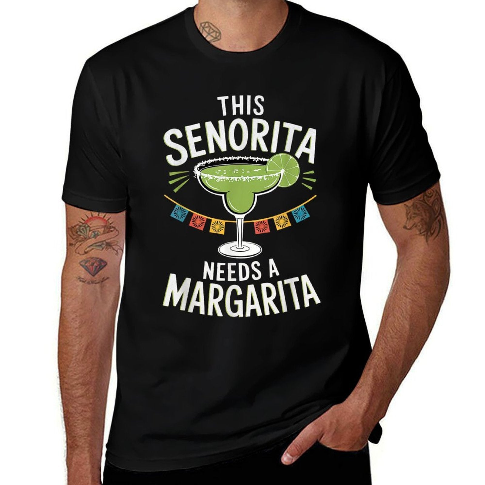 This Senorita Needs A Margarita Cinco De Mayo Fiesta Funny  Wrinkle-resistant T-Shirt