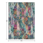 Retro Hippie Patchwork Versatility Throw Blanket