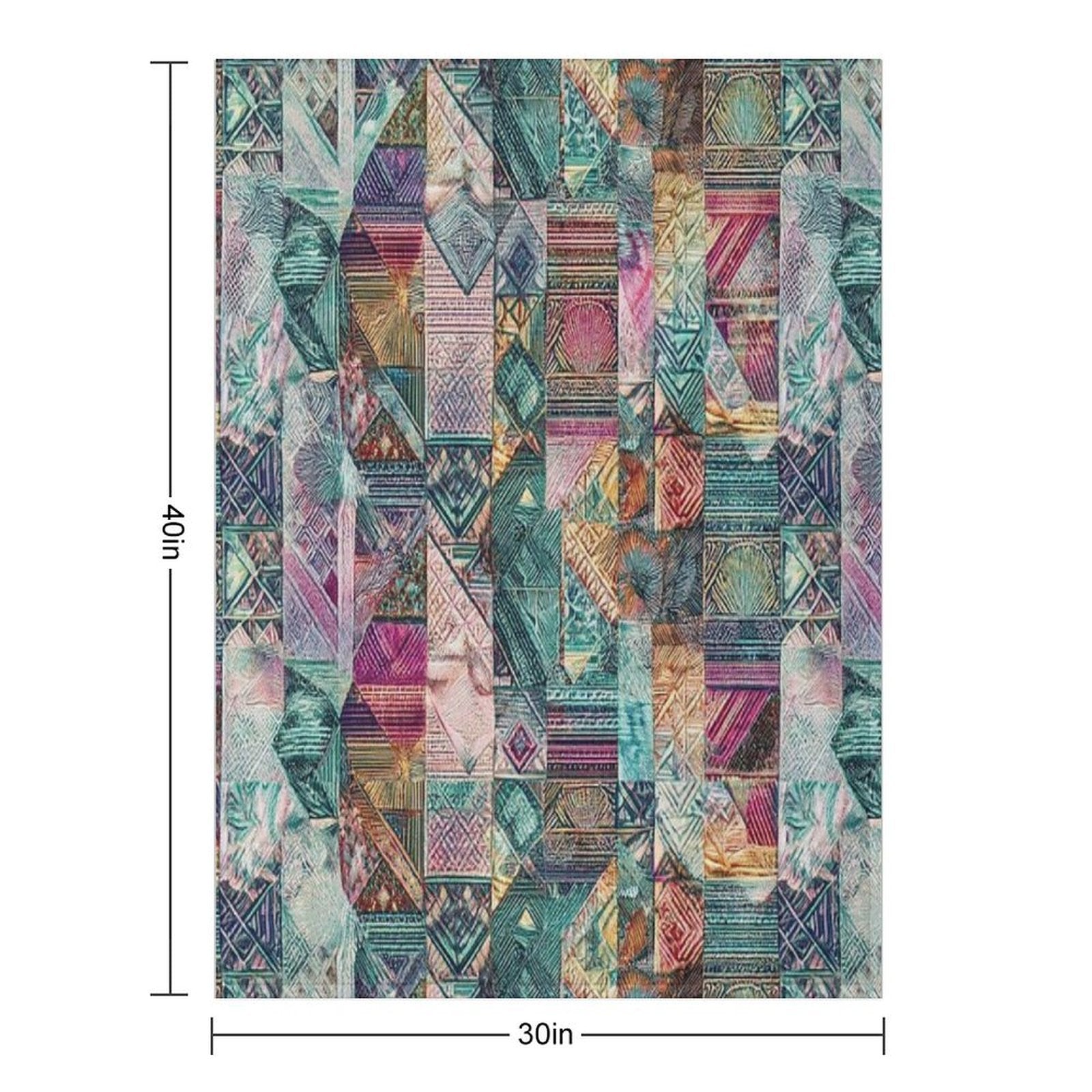 Retro Hippie Patchwork Versatility Throw Blanket