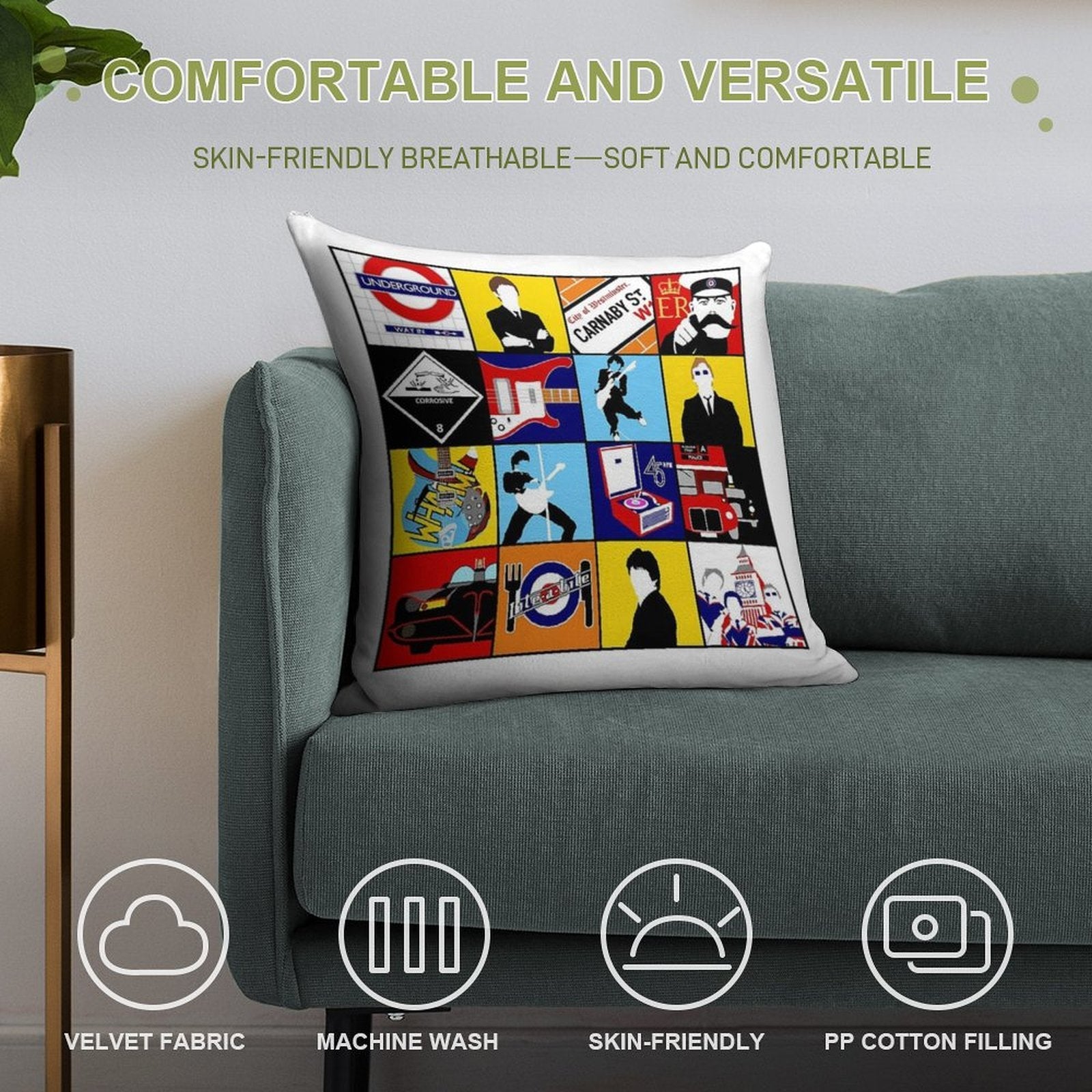 The Jam Mod Art Soft Easy Maintenance Throw Pillow