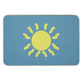 Blue Background with Bright Sun  Slip-Resistant Bath Mat