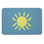 Blue Background with Bright Sun  Slip-Resistant Bath Mat