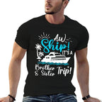 Brother Sister Cruise Trip Funny Cruising Vacation Matching  Relaxed-fit T-Shirt