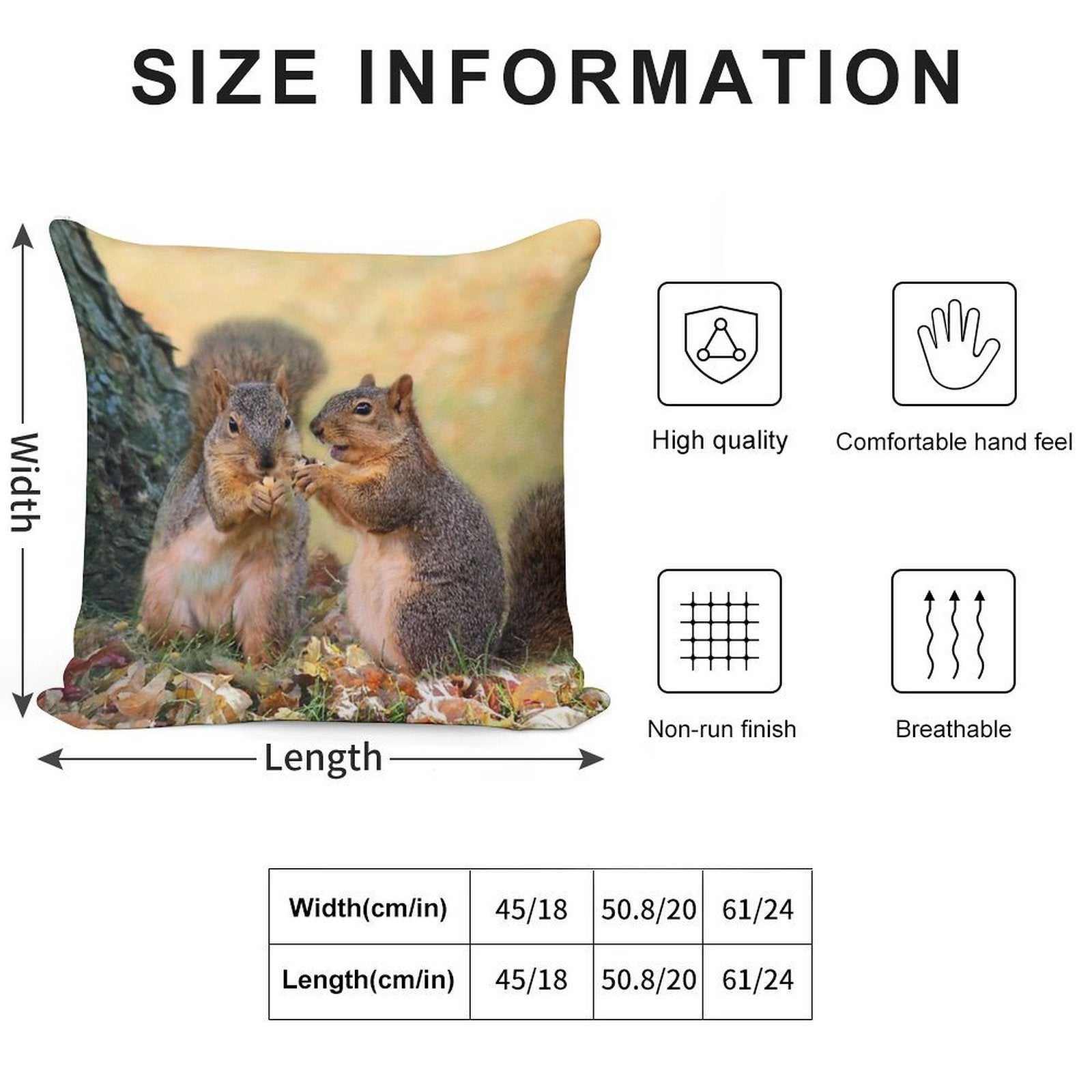 Squirrel Talk Soft Fade-Resistant Throw Pillow