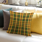 Westy Tartan Yellow Plaid for Bulli Bus Camper Soft Washable Throw Pillow