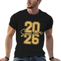 Senior 2026 Class of 2026 Gold Black Senior Graduation Gift  Oversized Silhouette T-Shirt