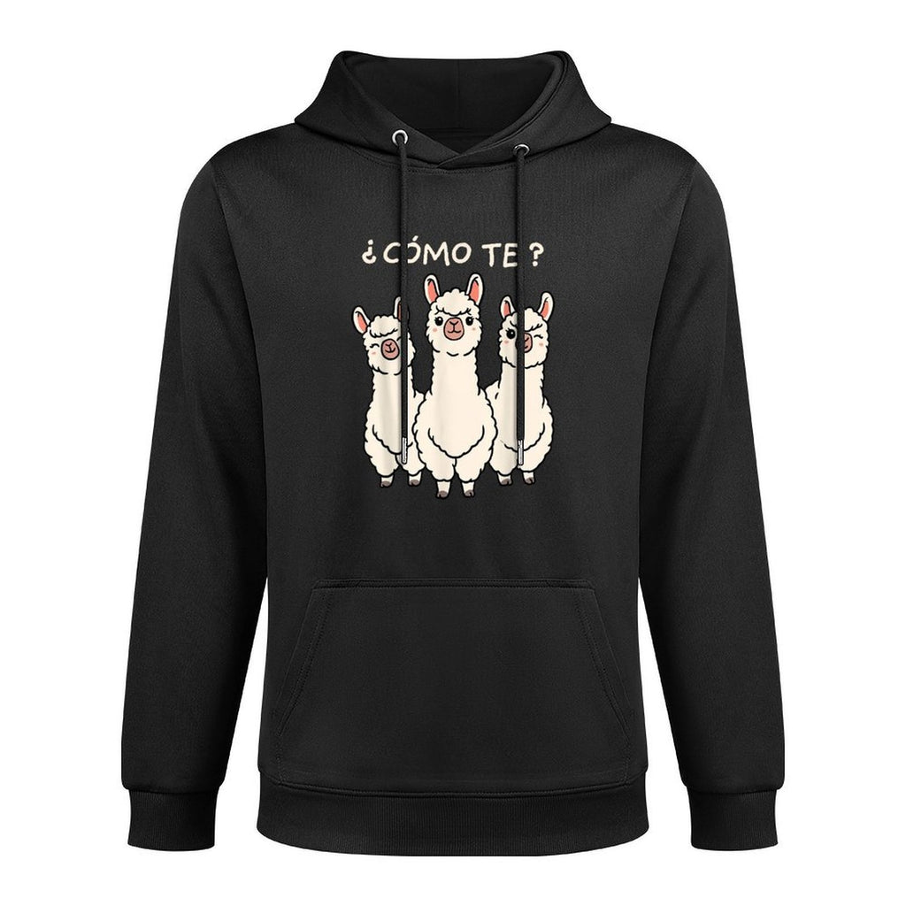 Como Te Llamas Funny Llama Spanish Teacher Joke Relaxed Fit Hoodie