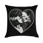 Frankenstein And Bride Goth Emo Heart Soft Hidden Zipper Throw Pillow